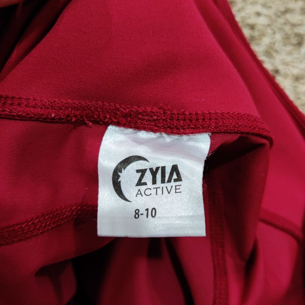 Zyia Active Merlot Pocket Reflective Light n Luxe 7/8 High Rise leggings, sz 6-8 - Picture 4 of 9